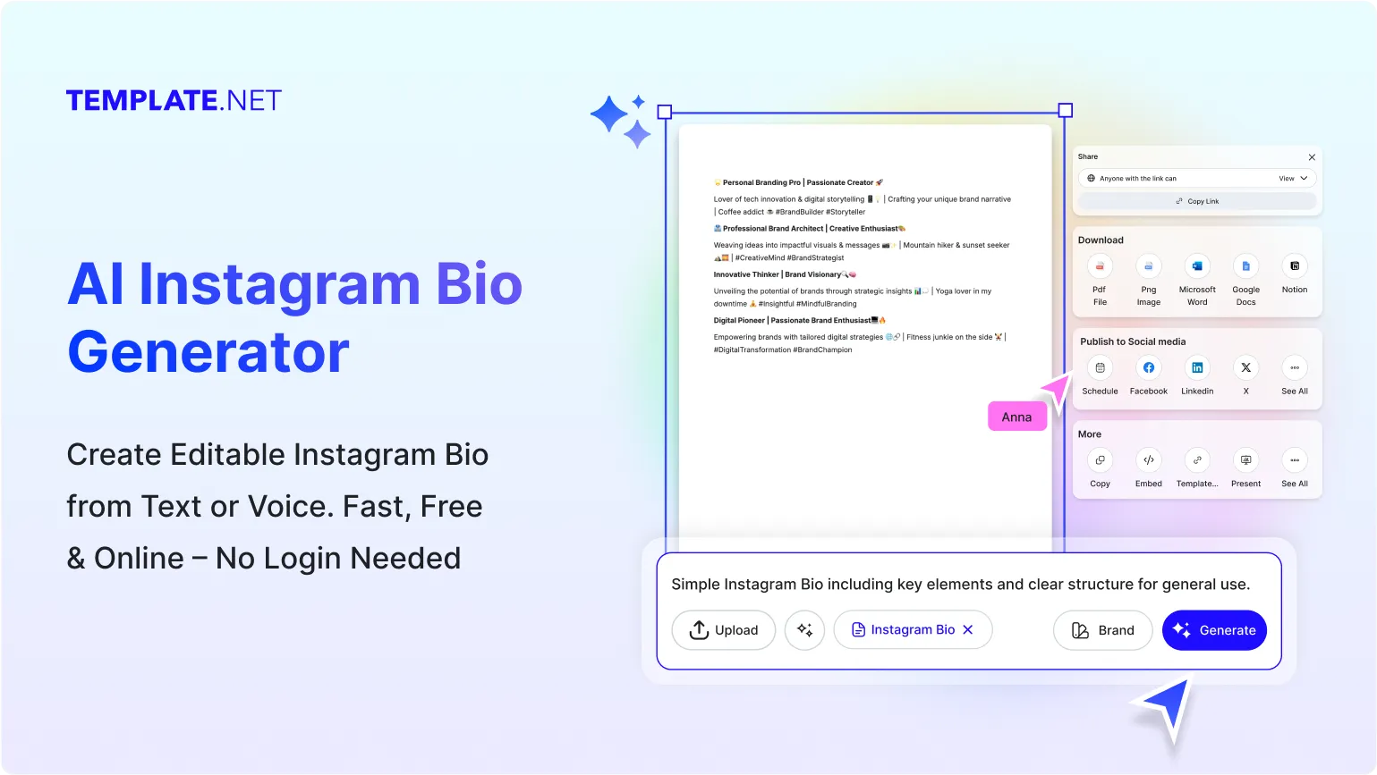 Free AI Instagram Bio Generator, Online Bio Maker Tool
